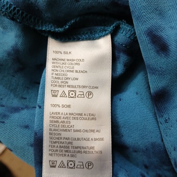 Black & Blues - Tie Dyed 100% Silk Camp Shirt - Picture 7 of 7